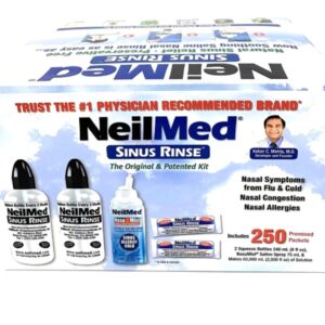 NeilMed - 洗鼻沖洗套件 + 洗鼻鹽水噴霧 75ml + 250包鹽粉 套裝